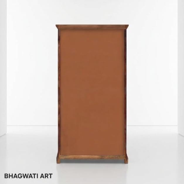 Bhagwati Art Sheesham Wood 5-Shelf Bookshelf – Jaali Design – view 5