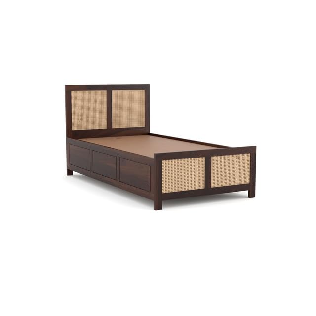 Bhagwati Art Sheesham Single Bed with Box Storage – 4 Jali Rattan Cane – view 11