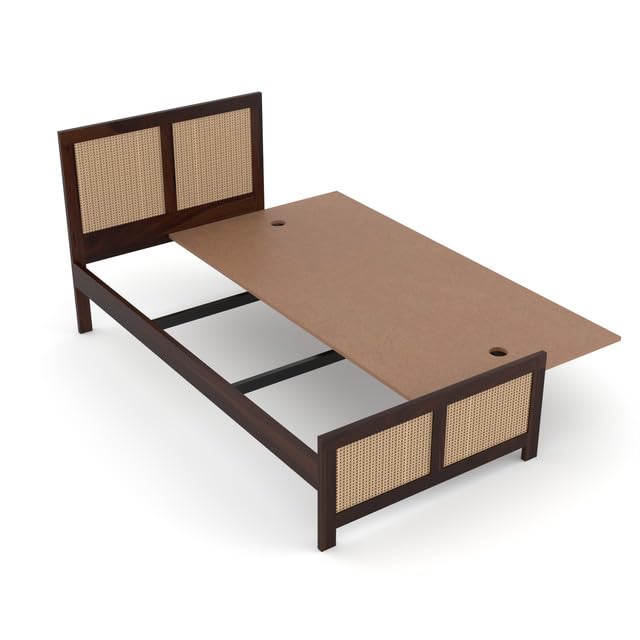 Bhagwati Art Sheesham Single Bed without Storage – 4 Jali Rattan Cane – view 19
