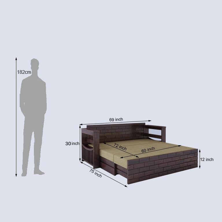 Bhagwati Art Sheesham Wood Sofa Cum Bed with Storage – Full ENT Design – view 25