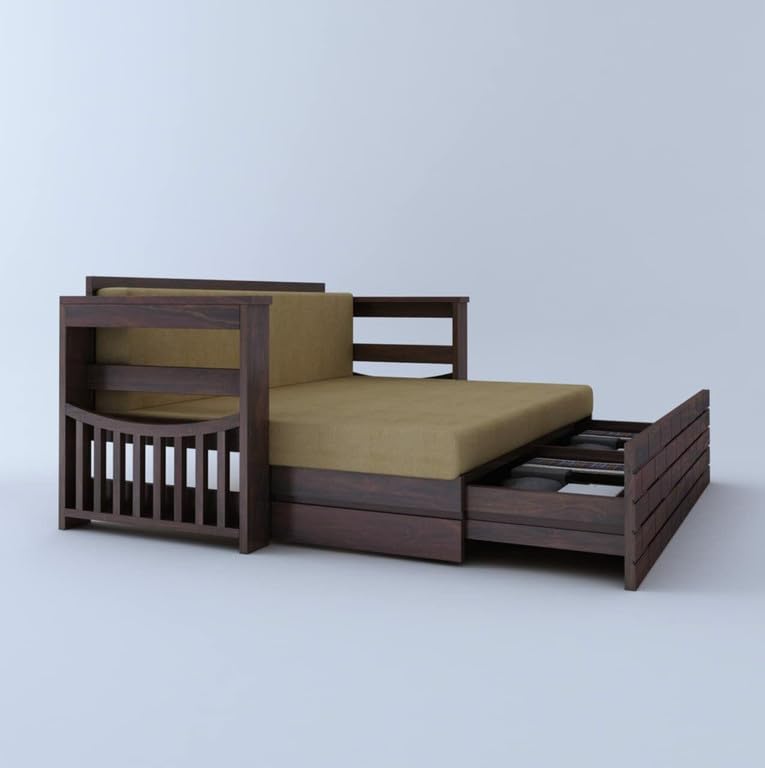 Bhagwati Art Sheesham Wood Sofa Cum Bed with Storage – Full ENT Design – view 29