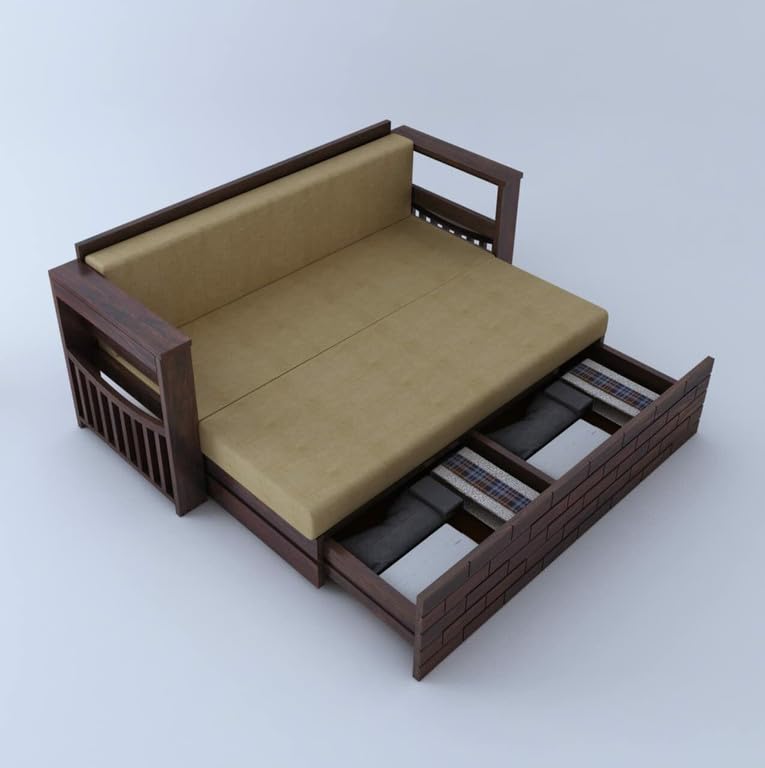 Bhagwati Art Sheesham Wood Sofa Cum Bed with Storage – Full ENT Design – view 26
