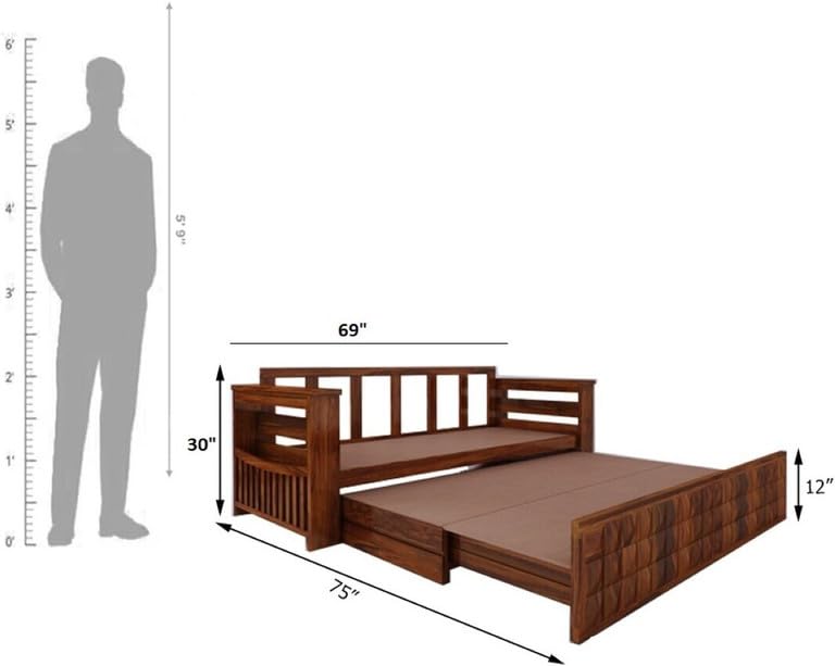 3 seater sofa cum bed dimensions 75 x 69 x 30 inch with human scale