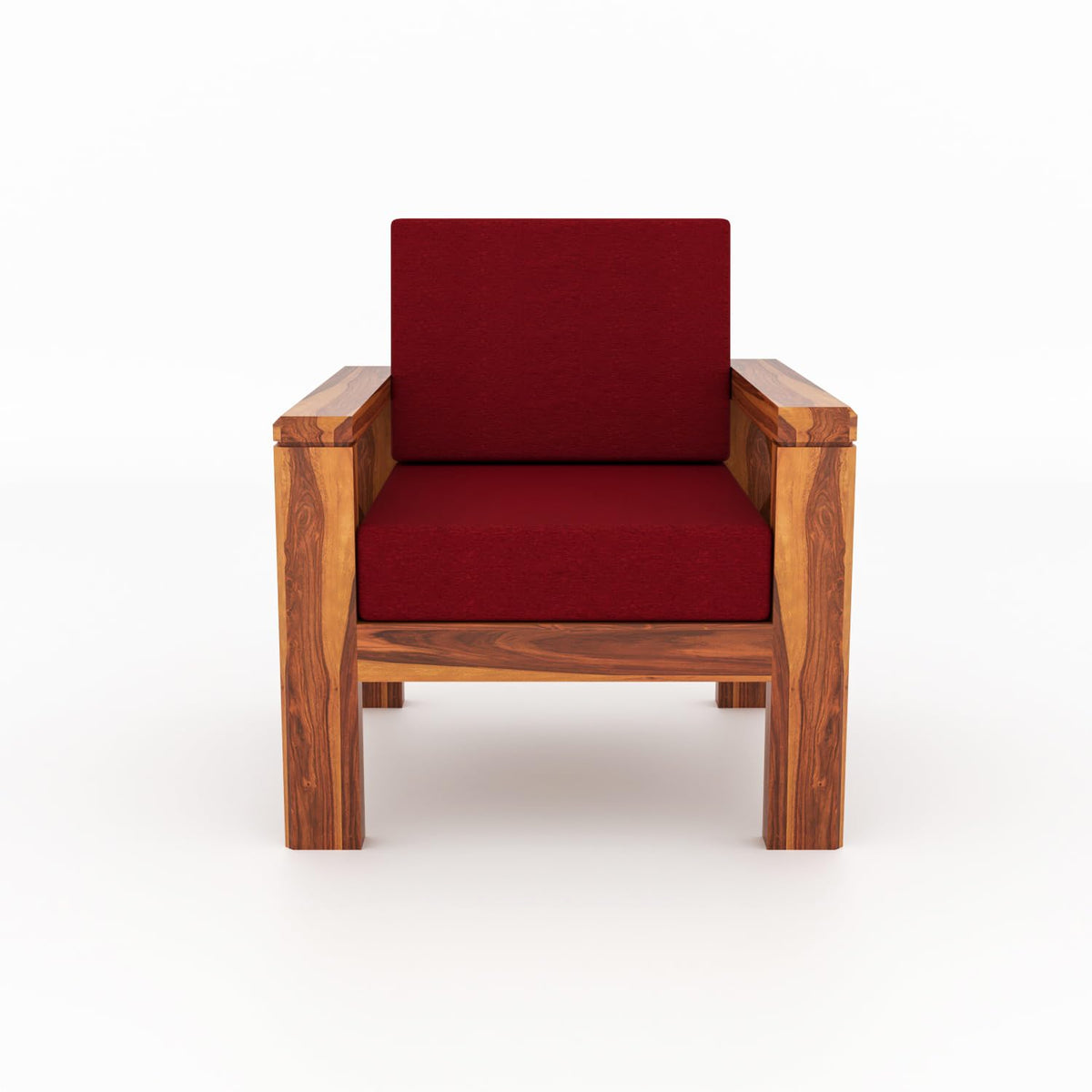 Bhagwati Art Sheesham Wood 1 Seater Sofa with X Design Armrests – view 23
