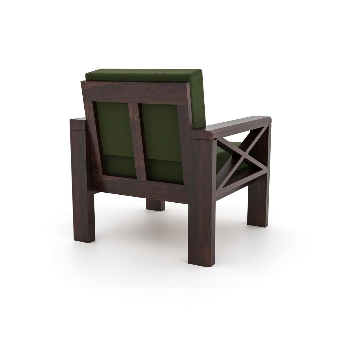 Bhagwati Art Sheesham Wood 1 Seater Sofa with X Design Armrests – view 15