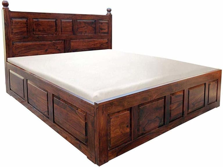 Bhagwati Art Sheesham Wood Bed with Box Storage – Lattu Design – view 7