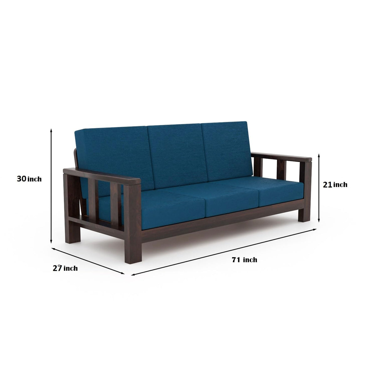 Bhagwati Art Sheesham Wood 3 Seater Sofa – Lounge Design – view 2
