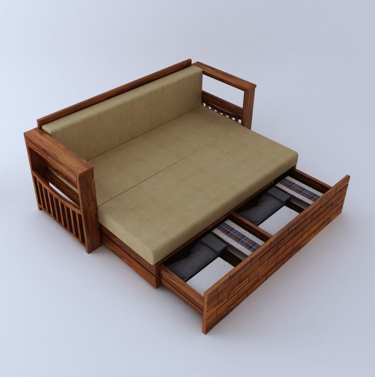Bhagwati Art Sheesham Wood Sofa Cum Bed with Storage – ENT Design – view 18