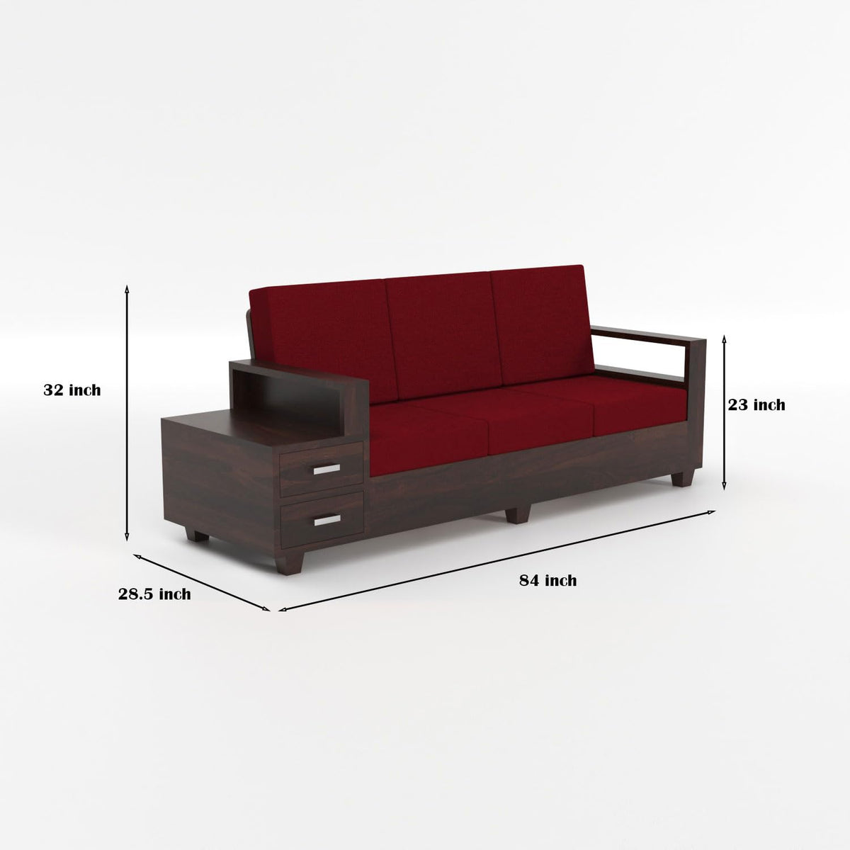 Bhagwati Art Sheesham Wood 7 Seater Sofa Set with Drawer Storage – view 42