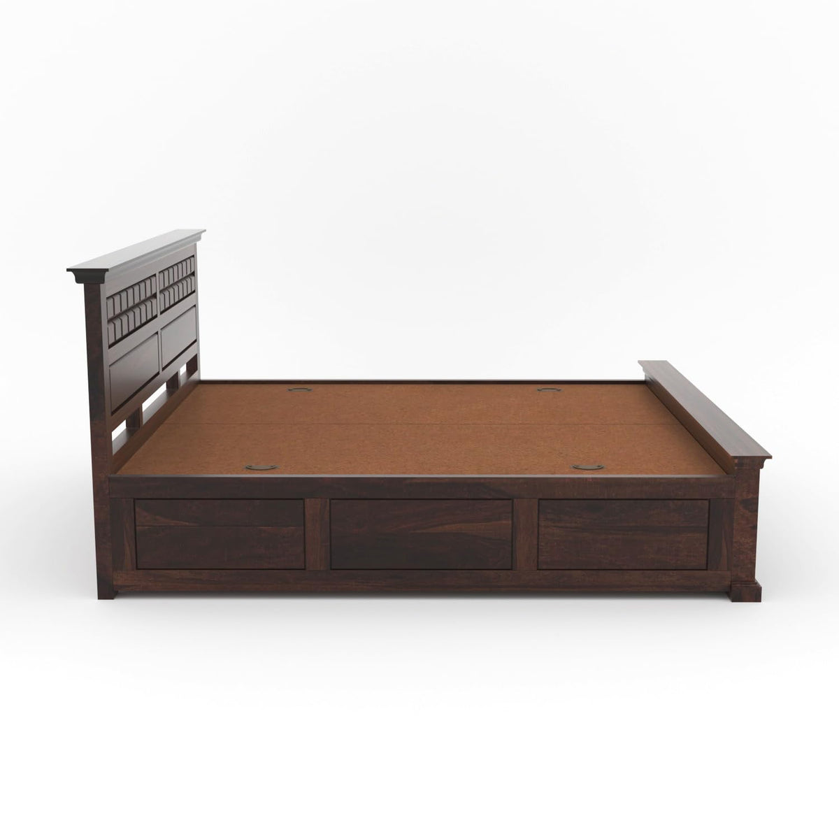 Bhagwati Art Sheesham Wood Bed with Box Storage – Chocolate 2D Design – view 13