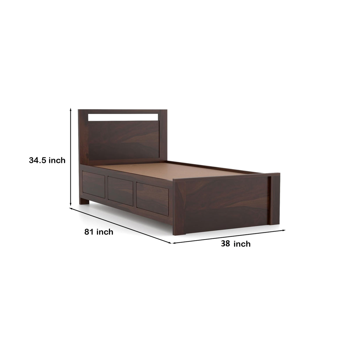 Bhagwati Art Sheesham Wood Single Bed with Hydraulic Storage – Modern – view 11