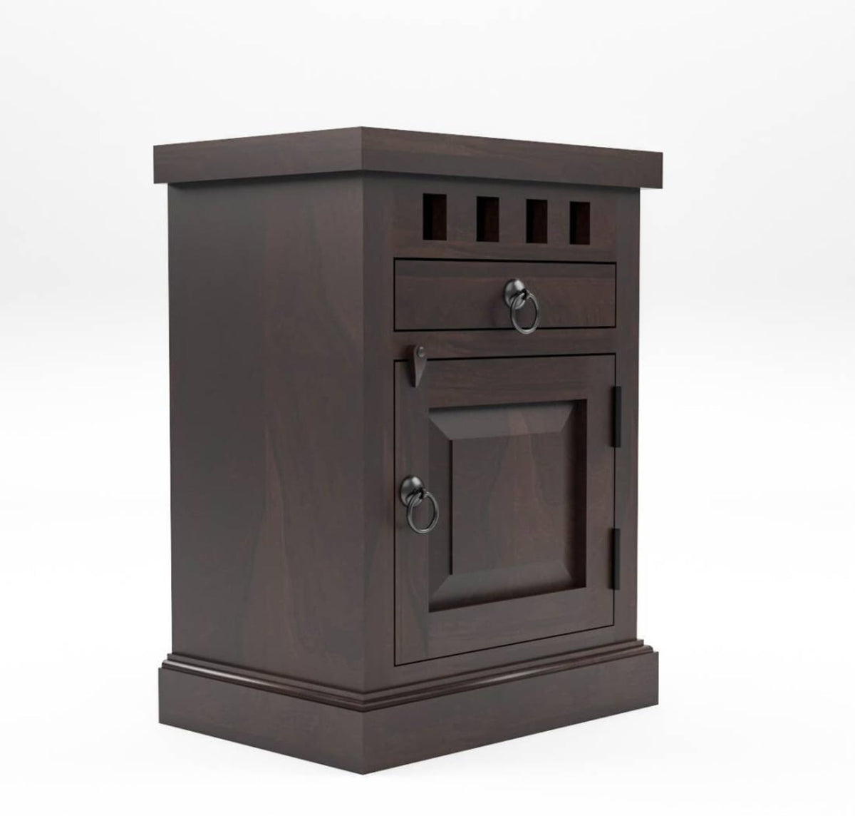 Bhagwati Art Sheesham Wood Bedside Table with Drawer – Kuber Design – view 12