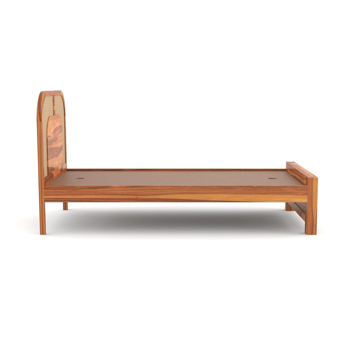 Bhagwati Art Sheesham Single Bed without Storage – 5 Jali Rattan Cane – view 4