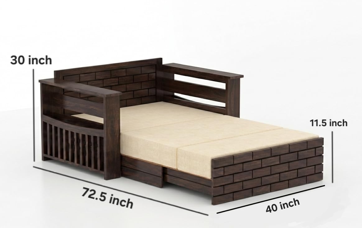 Bhagwati Art Sheesham Wood Sofa Cum Bed with Storage – Full ENT Design – view 10