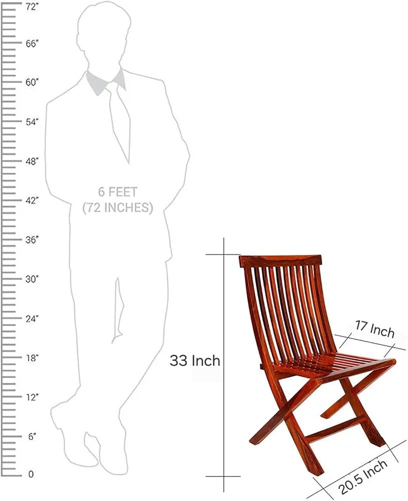 Bhagwati Art Sheesham Wood Foldable Chair for Balcony & Garden – view 2