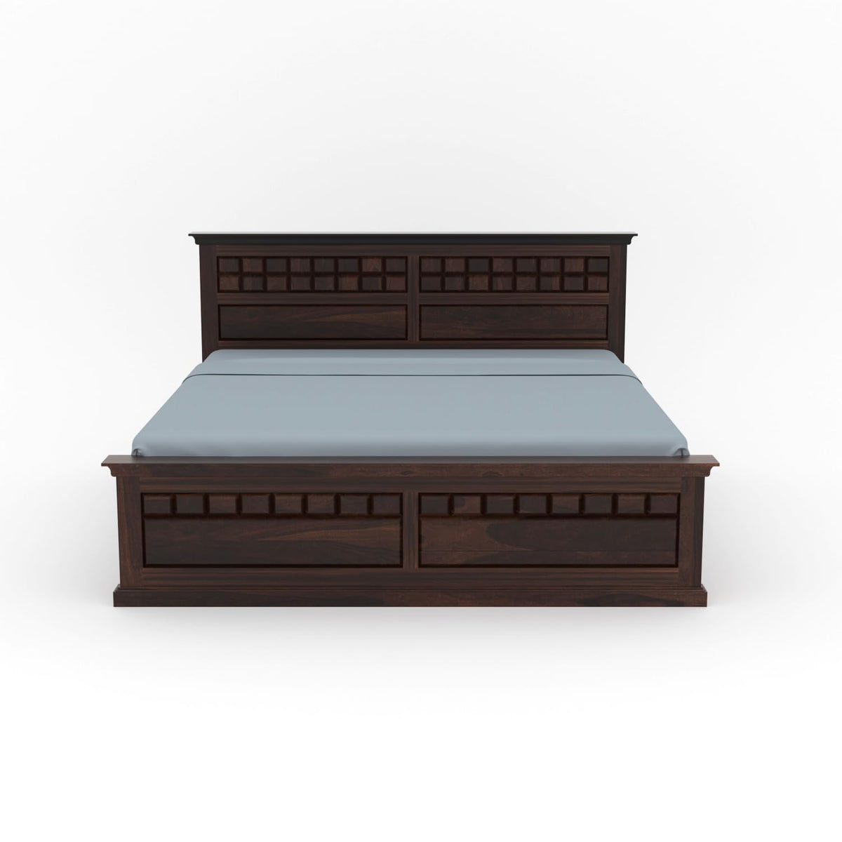 Bhagwati Art Sheesham Wood Bed with Box Storage – Chocolate 2D Design – view 12