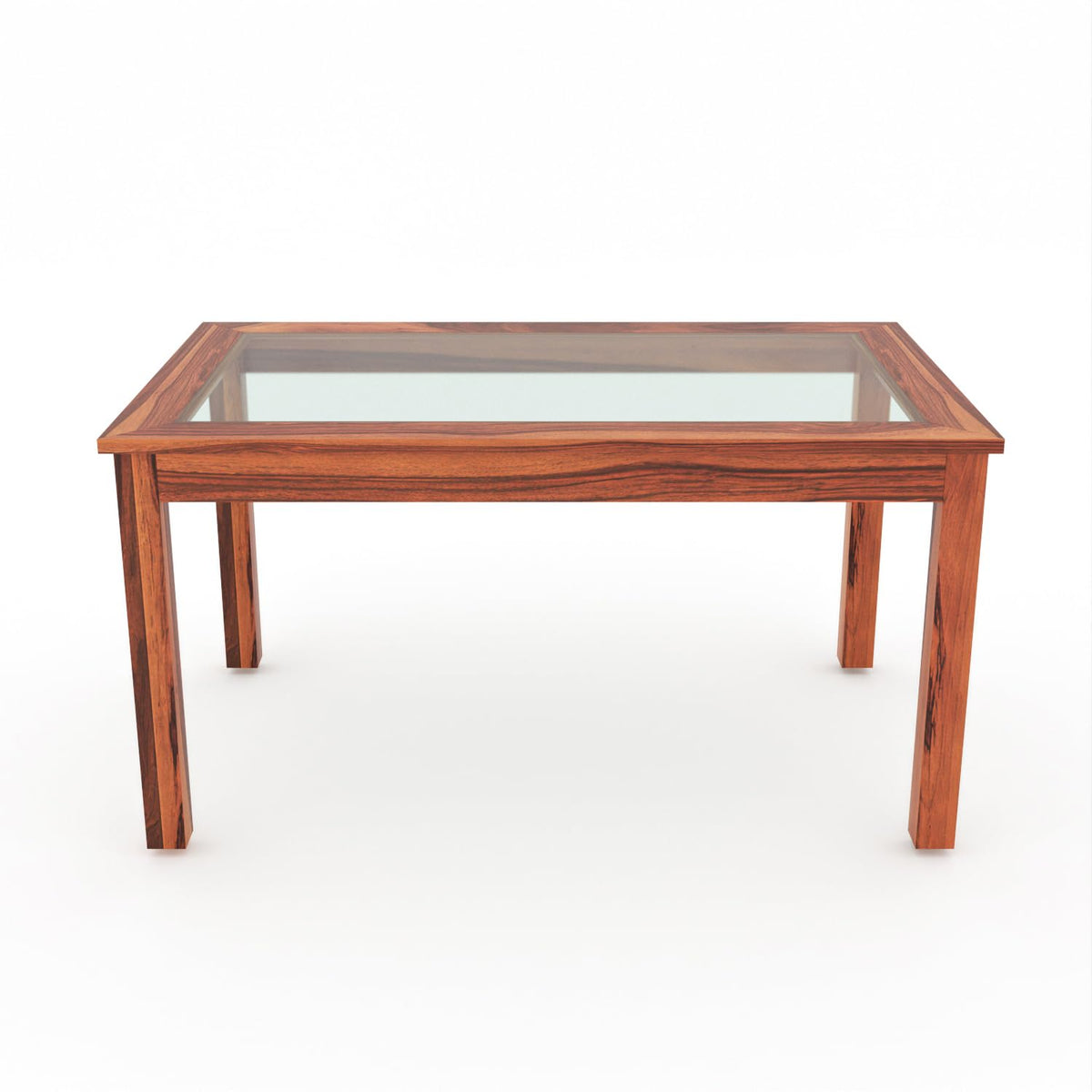 Bhagwati Art Sheesham Wood Dining Set with Urban Glass Top – Plain – view 7