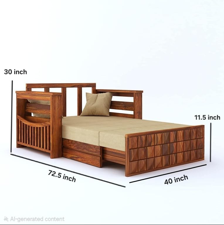 2 seater sofa cum bed bed-mode dimensions 72.5 x 40 inch