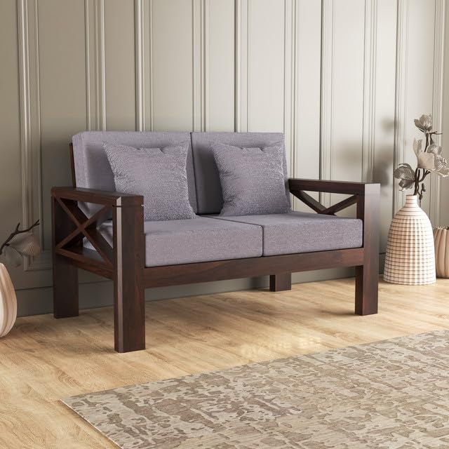Bhagwati Art Sheesham Wood 2 Seater Sofa with X Design Armrests – view 16