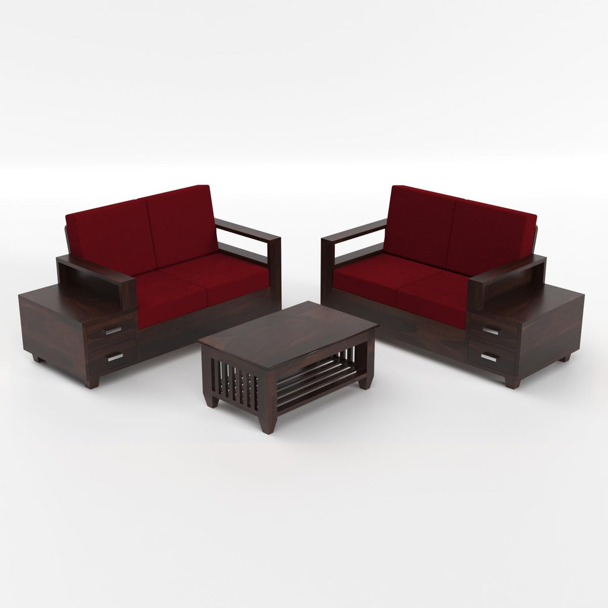 Bhagwati Art Sheesham Wood 4 Seater Sofa Set with Drawer Storage – view 33