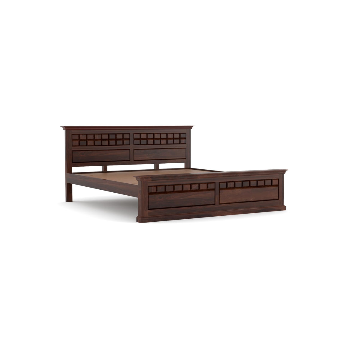 Bhagwati Art Sheesham Wood Bed without Storage – Chocolate Design – view 16