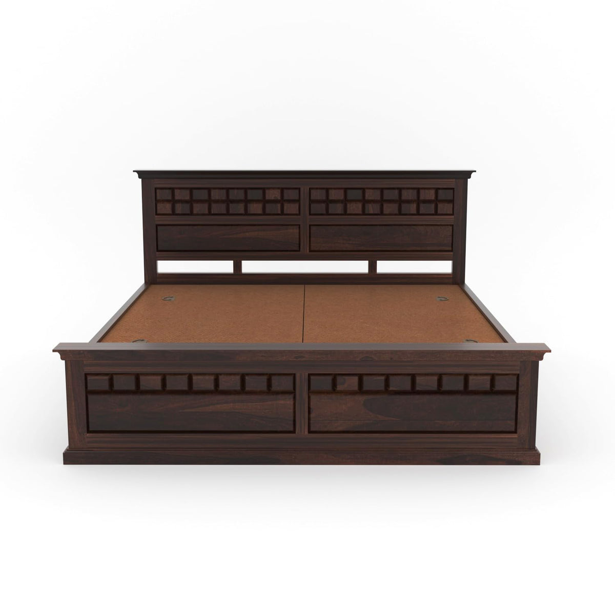 Bhagwati Art Sheesham Wood Bed with Box Storage – Chocolate 2D Design – view 14