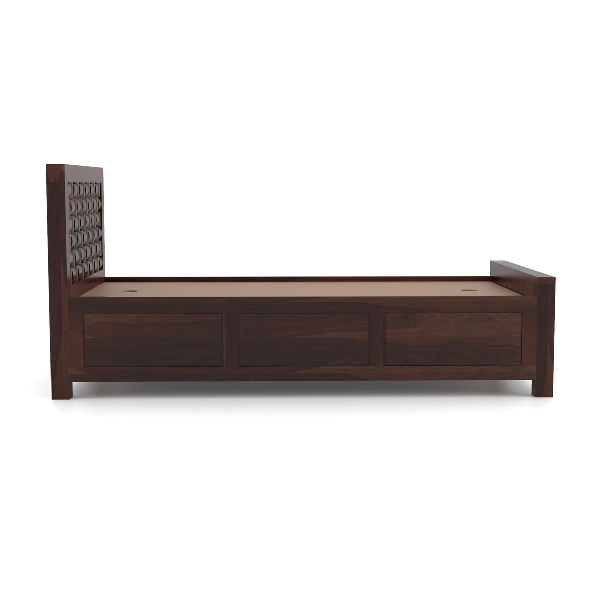 Bhagwati Art Sheesham Wood Single Bed with Box Storage – Niwar Design – view 11