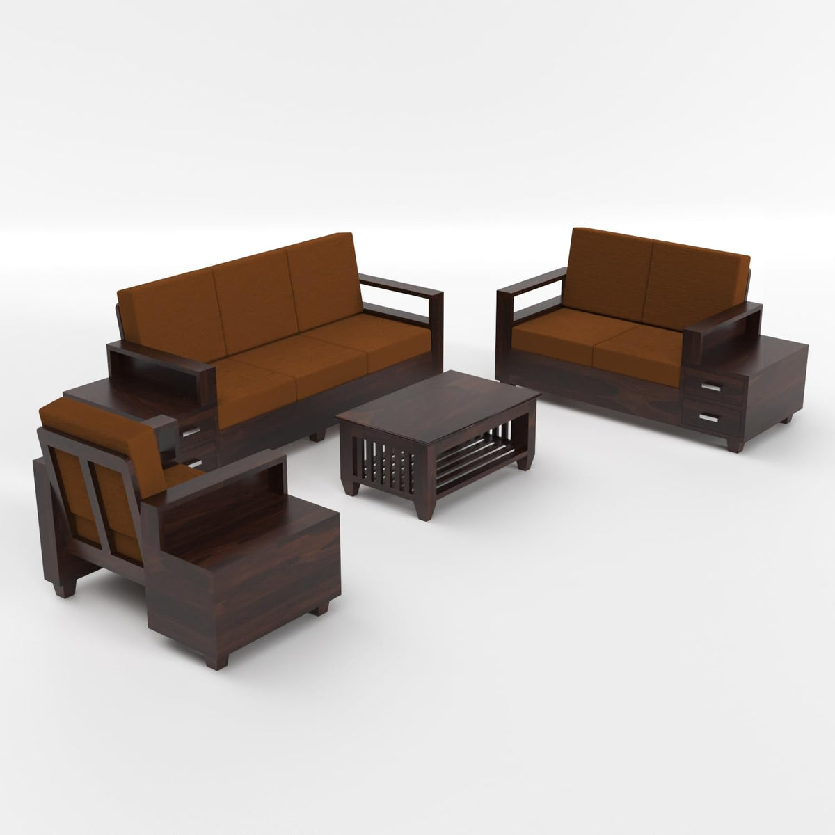 Bhagwati Art Sheesham Wood 6 Seater Sofa Set with Drawer Storage – view 29
