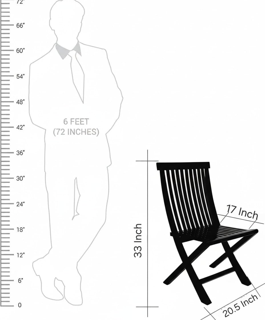 Bhagwati Art Sheesham Wood Foldable Chair for Balcony & Garden – view 8