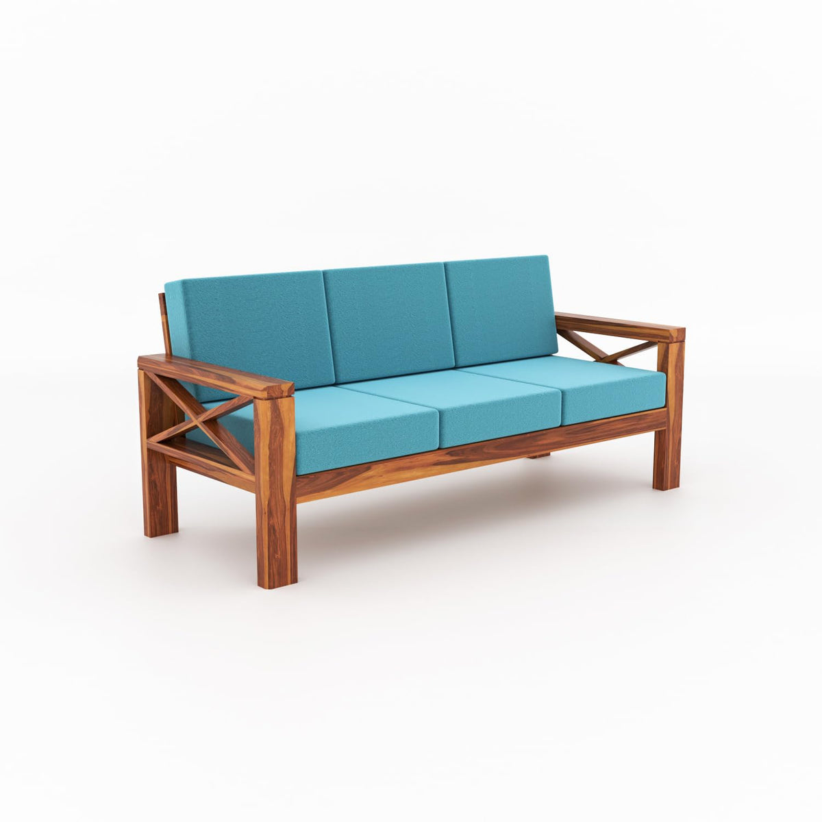 Bhagwati Art Sheesham Wood 7 Seater Sofa Set with X Design Armrests – view 6