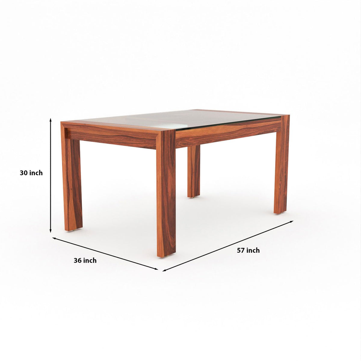 Bhagwati Art Sheesham Wood Dining Set with Urban Glass Top – Classic – view 2