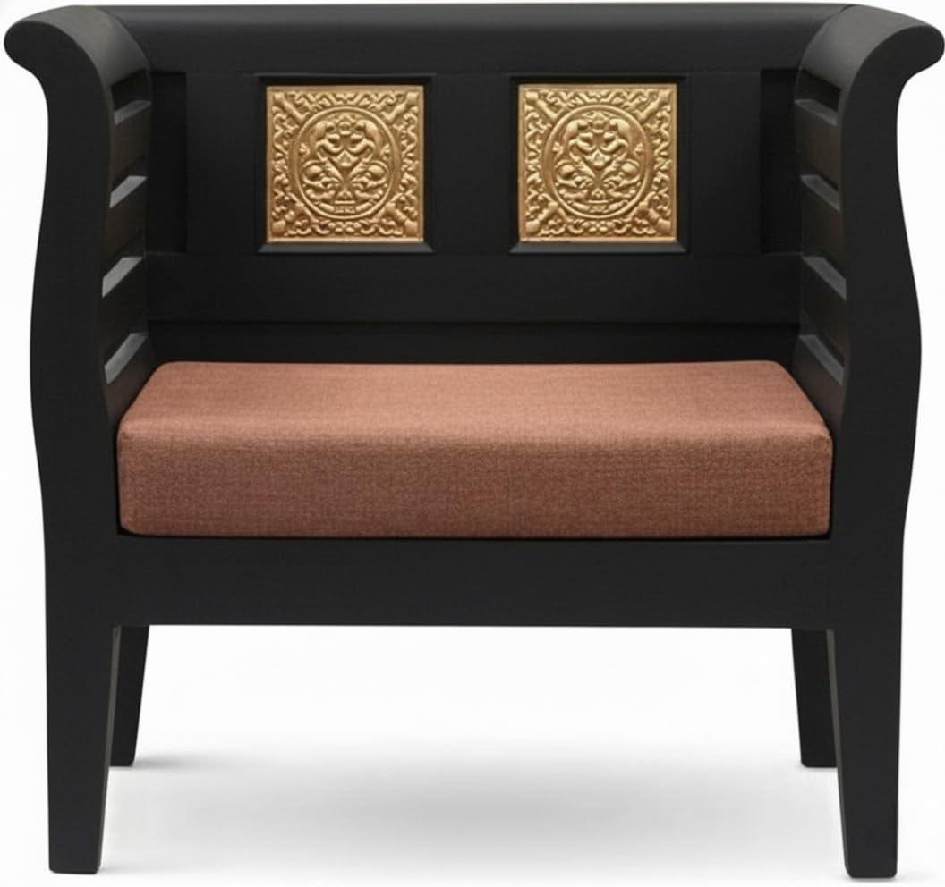 Bhagwati Art Sheesham Wood Thapa Sofa Chair with Cushion – view 8
