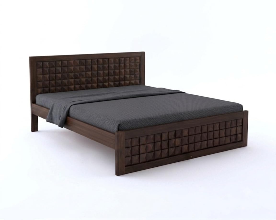 Bhagwati Art Sheesham Wood Bed without Storage – Diamond Design – view 19