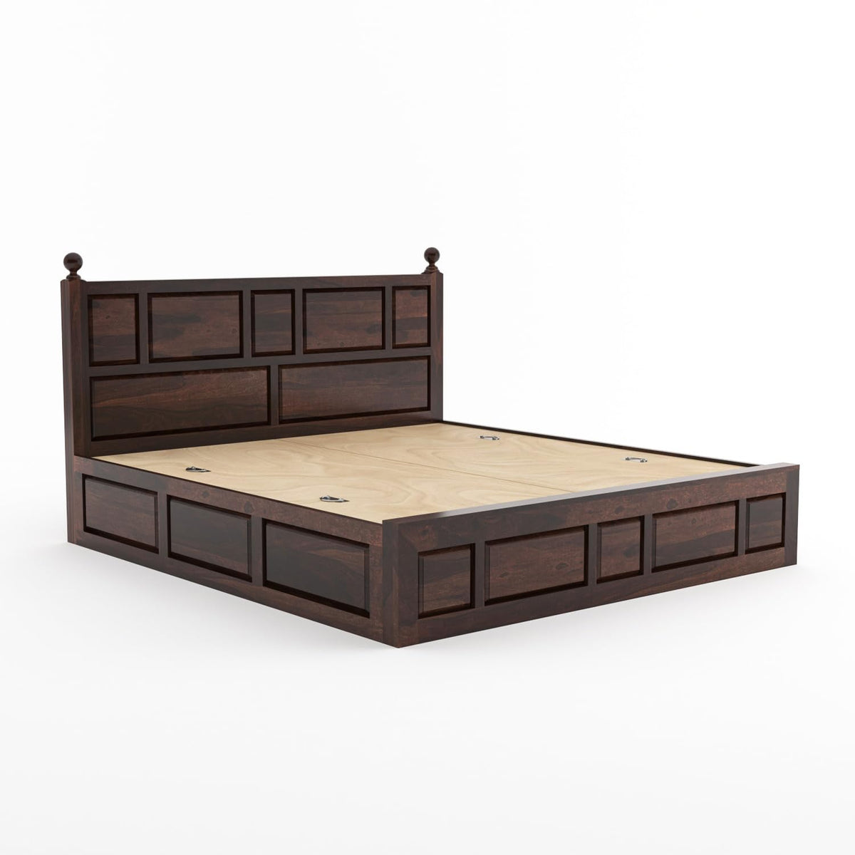 Bhagwati Art Sheesham Wood Bed with Box Storage – Lattu Design – view 19
