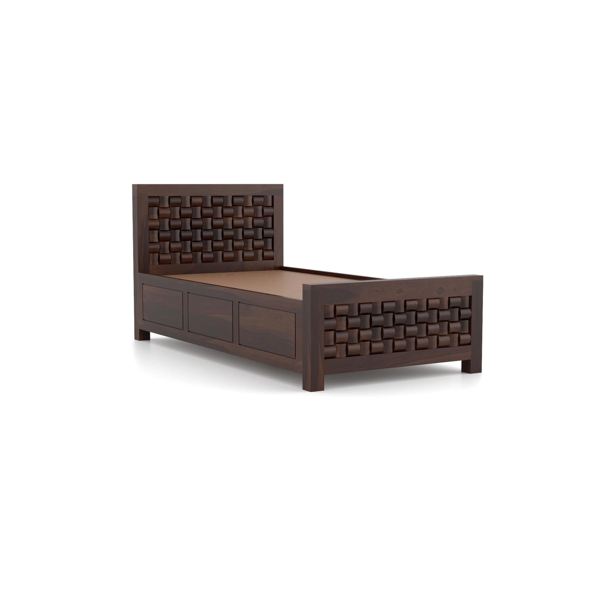 Bhagwati Art Sheesham Wood Single Bed with Box Storage – Niwar Design – view 12