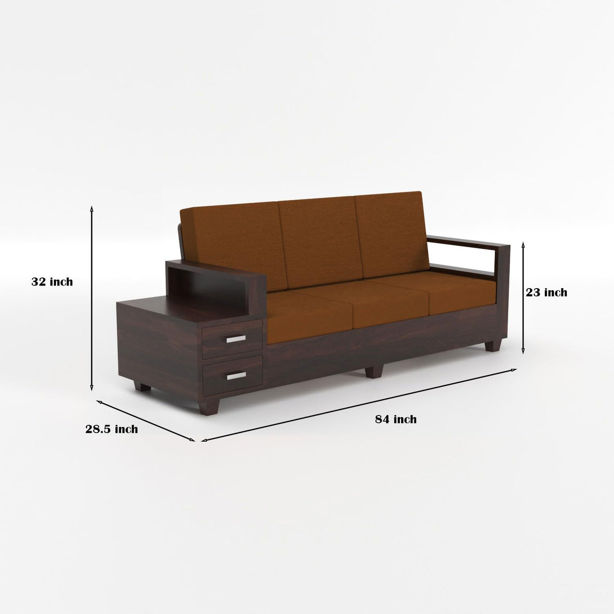 Bhagwati Art Sheesham Wood 7 Seater Sofa Set with Drawer Storage – view 26