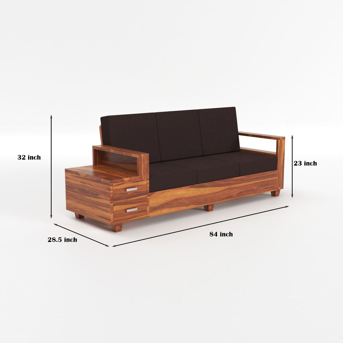 Bhagwati Art Sheesham Wood 7 Seater Sofa Set with Drawer Storage – view 10
