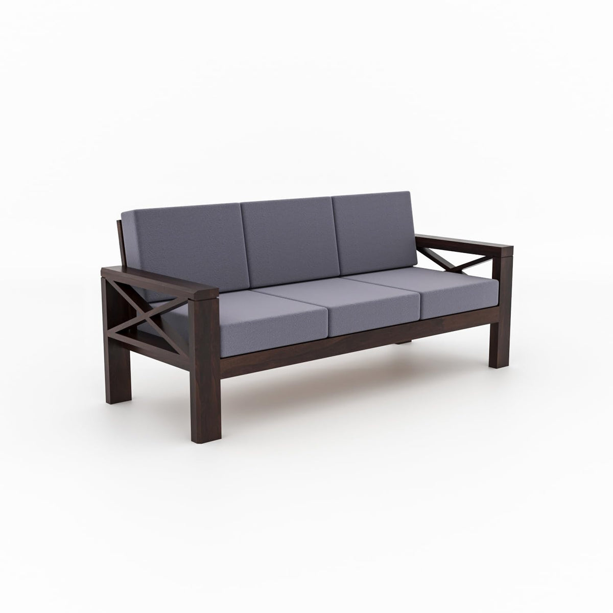 Bhagwati Art Sheesham Wood 7 Seater Sofa Set with X Design Armrests – view 32