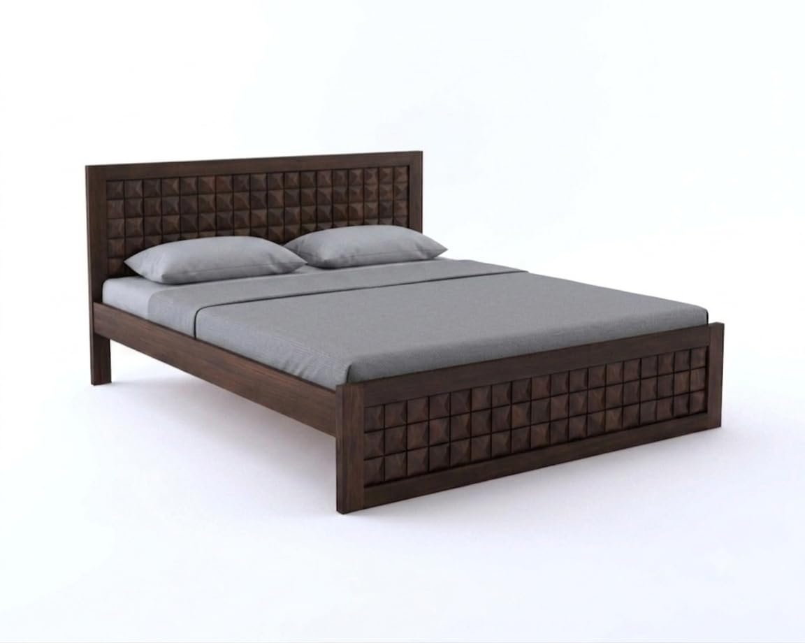 Bhagwati Art Sheesham Bed with 2 Bedside Tables, No Storage – Diamond – view 13
