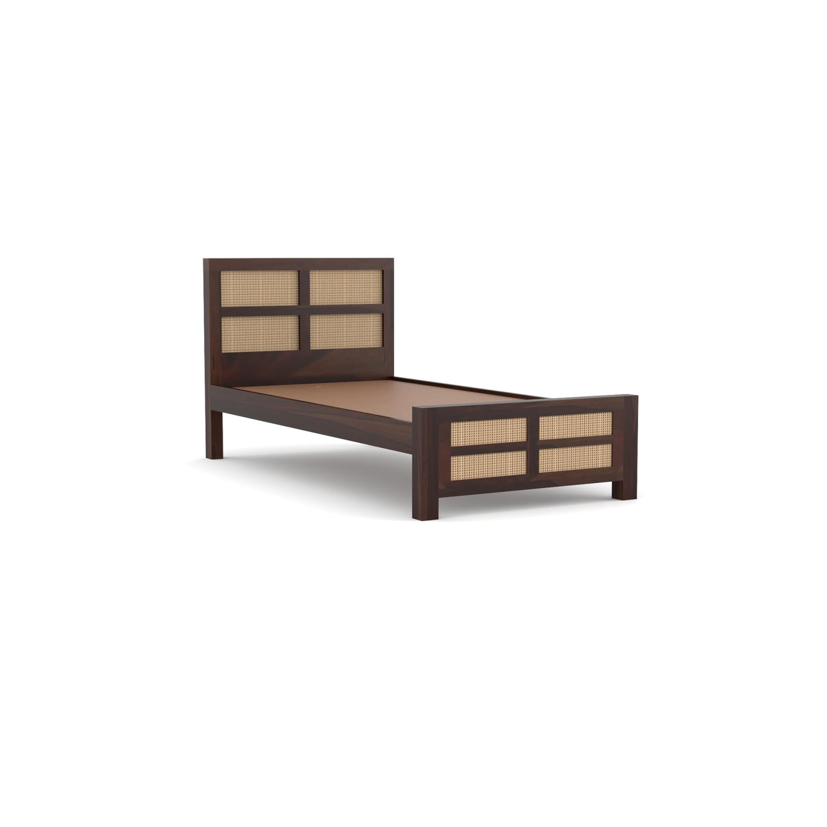 Bhagwati Art Sheesham Single Bed without Storage – 8 Jali Rattan Cane – view 14