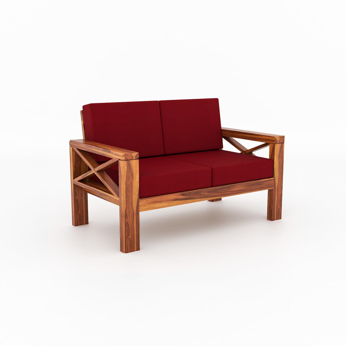 Bhagwati Art Sheesham Wood 7 Seater Sofa Set with X Design Armrests – view 43