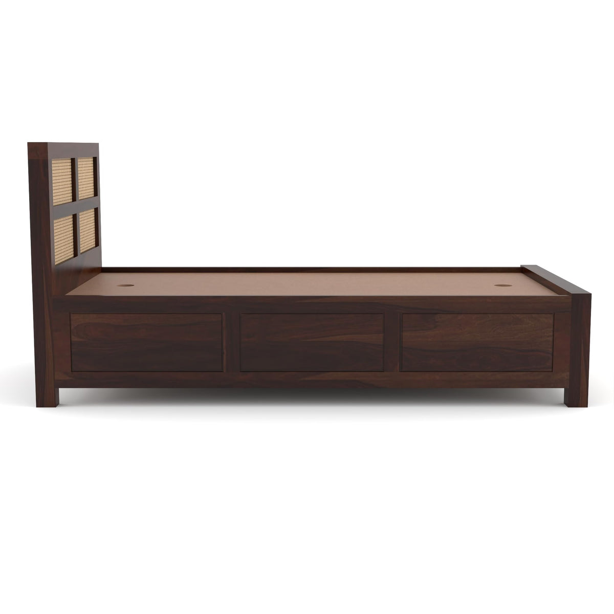 Bhagwati Art Sheesham Single Bed with Box Storage – 8 Jali Rattan Cane – view 12