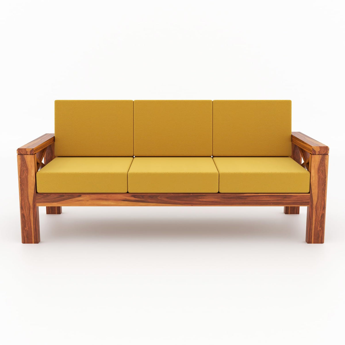 Bhagwati Art Sheesham Wood 7 Seater Sofa Set with X Design Armrests – view 49