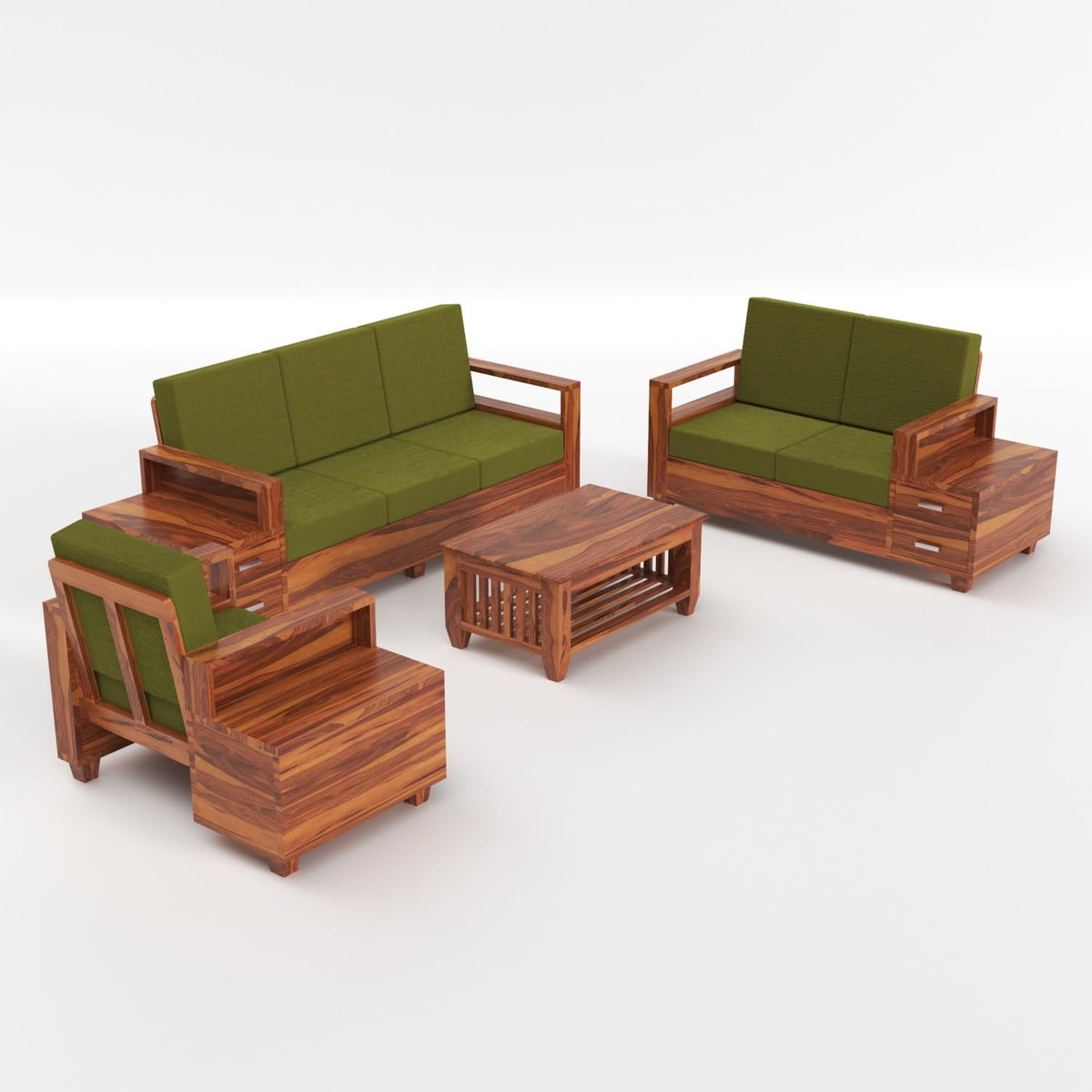 Bhagwati Art Sheesham Wood 6 Seater Sofa Set with Drawer Storage – view 21