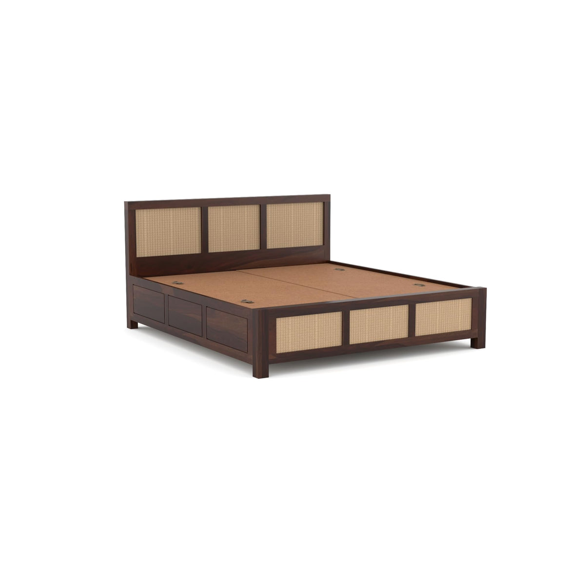 Bhagwati Art Sheesham Wood Bed with Box Storage – 6 Jali Rattan Cane – view 13