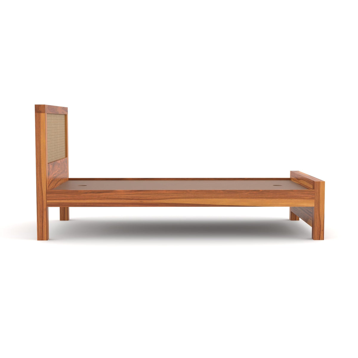Bhagwati Art Sheesham Single Bed without Storage – 2 Jali Rattan Cane – view 4