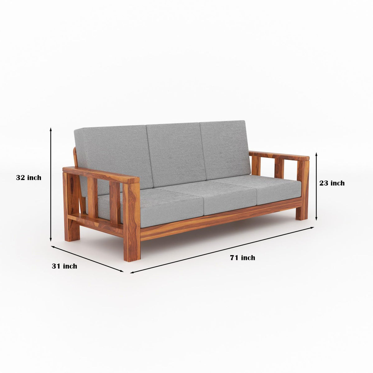 Bhagwati Art Sheesham Wood 7 Seater Sofa Set – Lounge Design – view 2