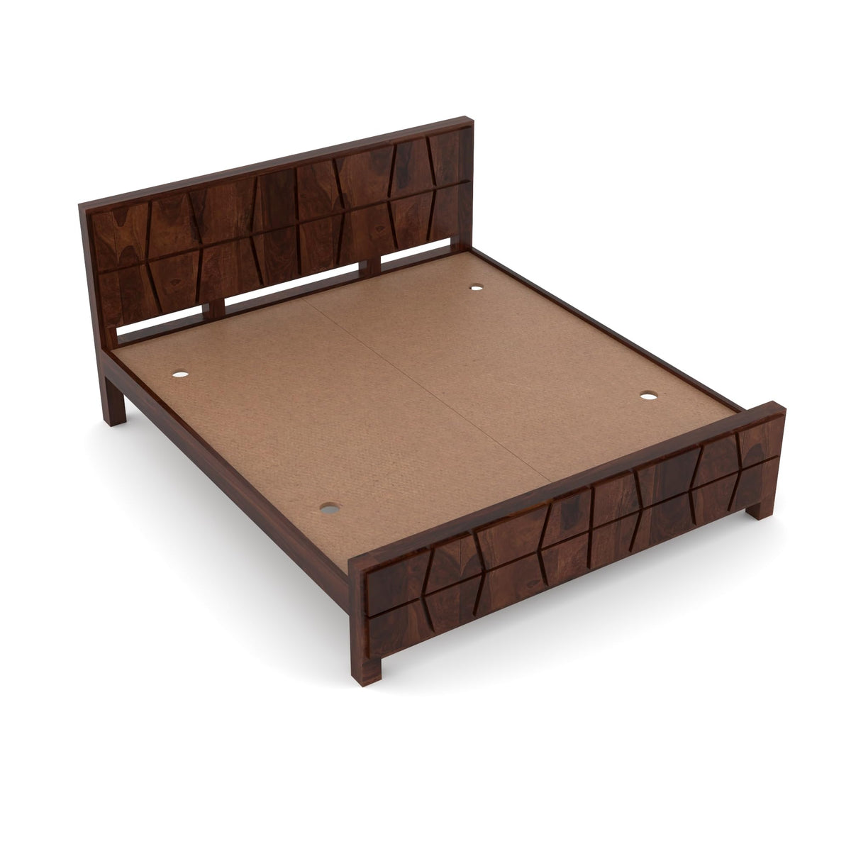 Bhagwati Art Sheesham Wood Bed without Storage – Zigzag Design – view 11