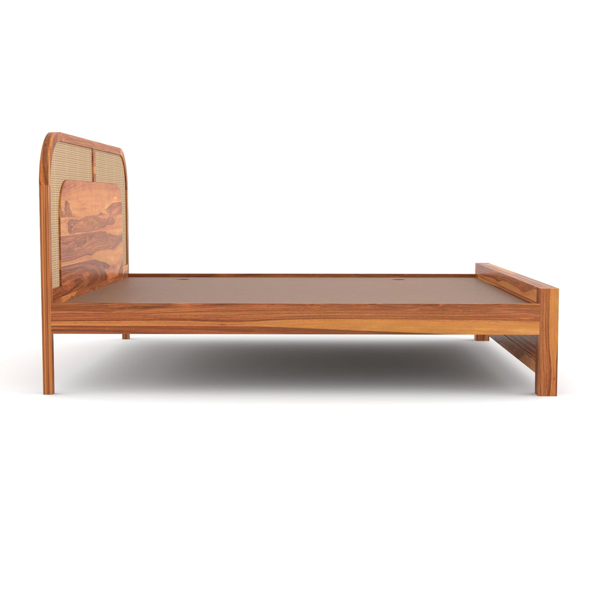 Bhagwati Art Sheesham Wood Bed without Storage – 5 Jali Rattan Cane – view 4