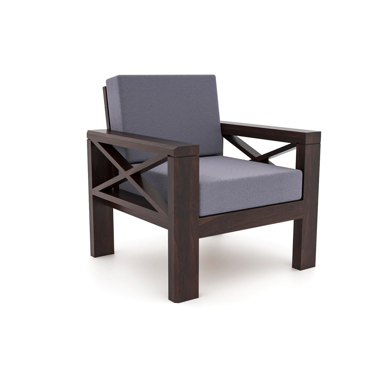 Bhagwati Art Sheesham Wood 5 Seater Sofa with X Design Armrests – view 31